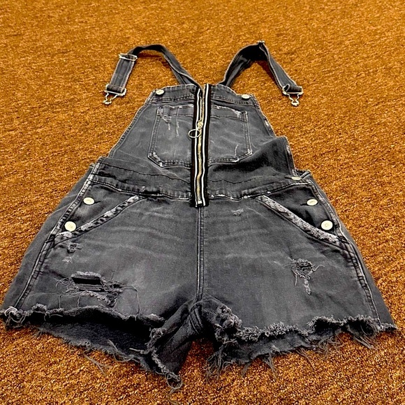 Hudson Jeans Joey Shortall Denim Romper - Picture 1 of 4